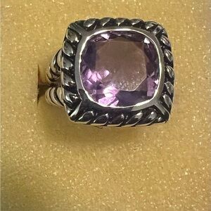 Elegant Silver and Amethyst Gemstone Ring
